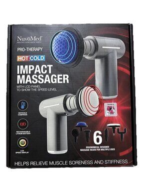 NuvoMed Pro-Therapy Hot/Cold Impact Massager RX-2 Cordless Deep Tissue New Gun